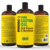 imagePure Cold Pressed Castor Oil  Big 32 fl oz Bottle  Unrefined ampamp Hexane Free  100 Pure Castor Oil for Hair Growth Thicker Eyelashes ampamp Eyebrows Dry Skin Healing Hair Care Joint and Muscle PainCastor