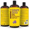 imageSeven Minerals Pure Cold Pressed Grapeseed Oil  Big 32 fl oz Bottle  NonGMO Hexane Free Natural ampamp Lightweight Grape Seed Oil for All Skin Types ampamp Hair Perfect for Massage Therapy ampamp Aromatherapy