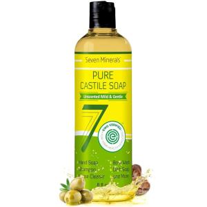 imagePure Castile Soap  No Palm Oil GMOFree  Gentle Liquid Soap For Sensitive Skin ampamp Baby Wash  All Natural Vegan Formula with Organic Carrier Oils 8 Fl Oz An UnscentedAn Unscented