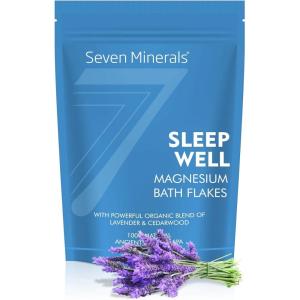 imageSeven Minerals Deep Relaxation Magnesium Chloride Flakes 3lb  Absorbs Better Than Epsom Salt  Unique Full Bath Soak Formula for Stress and Relaxing with Roman Chamomile ampamp Clary SageLavender