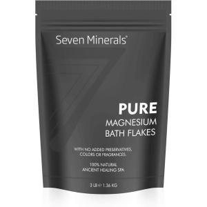 imageSeven Minerals Deep Relaxation Magnesium Chloride Flakes 3lb  Absorbs Better Than Epsom Salt  Unique Full Bath Soak Formula for Stress and Relaxing with Roman Chamomile ampamp Clary SageUnscented
