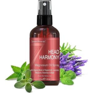 imageSeven Minerals Head Harmony Spray  Powerful Magnesium Oil Blend with Essential Oils Lavender Sweet Marjoram Peppermint Rosemary and Basil fo Relief  Made in USA  Free Trigger Tracker