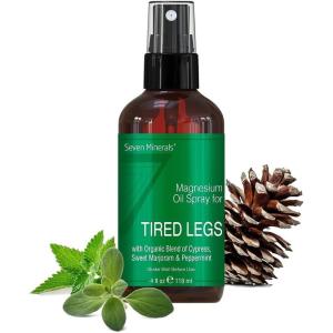 imageSeven Minerals Magnesium Oil Spray  Powerful USA Made Blend with Essential Oils Cypress Sweet Marjoram and Peppermint  Free Ebook Included 4 fl oz