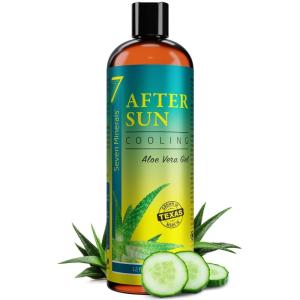 imageSeven Minerals NEW Cooling After Sun Gel with Aloe Vera  For Skin ampamp Face with Instant Sunburn Relief Unlike Regular Aftersun Lotion With Cucumber ampamp Vitamin E 12 Fl Oz