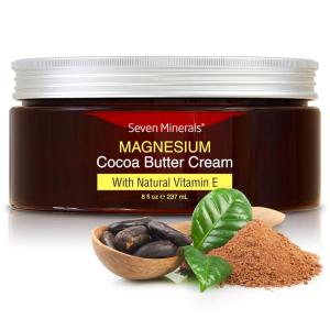 imageSeven Minerals Natural Magnesium Cream for Pain Calm Leg Cramps Sleep ampamp Muscle Soreness With Moisturizing Organic Cocoa Butter ampamp Vitamin E  No Harmful Ingredients USA Made Safe for Kids 8 fl oz